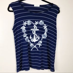 Hi-Beam Nautical Anchor Heart Tank Top